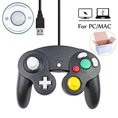 Mekela 5.8 feet Classic USB Wired NGC Controller Gamepad resembles Gamecube for Windows PC MAC (Black)