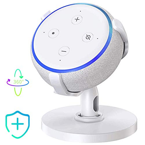 ?Dot 3rd Generation Stand?Table Holder for Echo Dot 3rd Generation, 360° Adjustable Stand Bracket Mount, Space-Saving Dot Accessories, No Muffled Sound Original Outlet Hanger for Smart Home Speaker