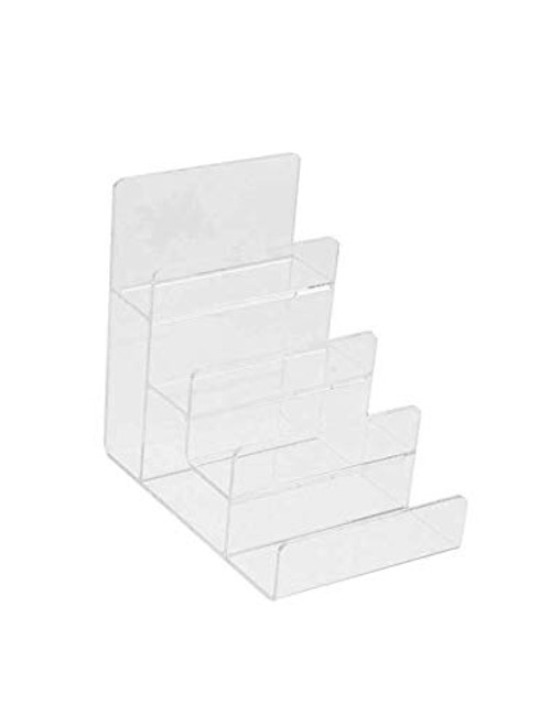 Clear Acrylic Display Stand Acrylic Riser Display Shelf for Amiibo Funko POP Figures Acrylic Wallet Display Organizer Holder (4-Tier ?2pcs?)