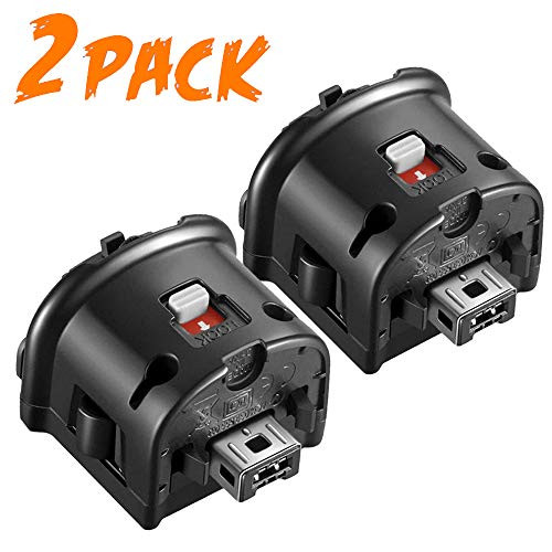 Wii Motion Plus Adapter, 2 Packs Upgrade Motion Attachment for Wii Remote Controller (Black)