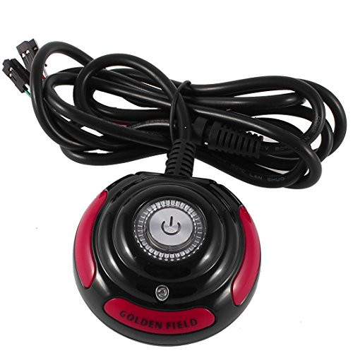Copapa Red 1.7m(67" ) Cables Desktop PC Computer Case Power Supply Reset HDD Button Switch White Blue LED lights (Red)