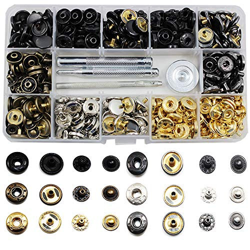 120 Set Snap Fasteners, BetterJonny 12.5mm Metal Snaps Buttons Press Studs Clothing Snaps Kit Leather Snap Buttons with Fixing Tool for Clothing Leather Bracelet Jeans Wearing Jacket Bags Belts 120 Set Snap Fasteners, BetterJonny 12.5mm Metal Snaps Buttons Press Studs Clothing Snaps Kit Leather Snap Buttons with Fixing Tool for Clothing Leather Bracelet Jeans Wearing Jacket Bags Belts