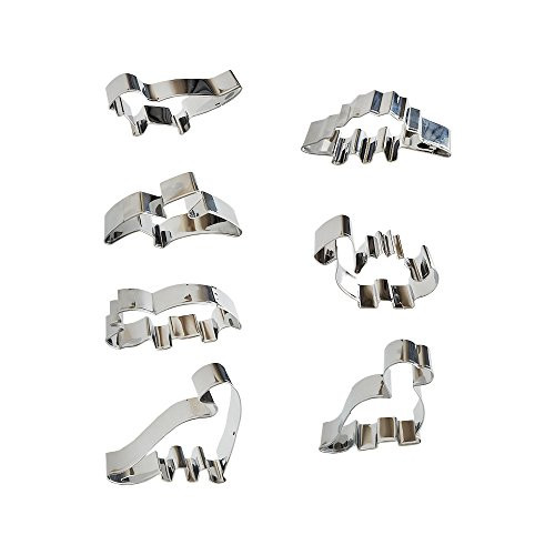 7 PCS Stainless Steel Dinosaur Shaped Cookie Cutter Stegosaurus Camarasaurus Baby Camelback Dinosaur Triceratops and Dragons