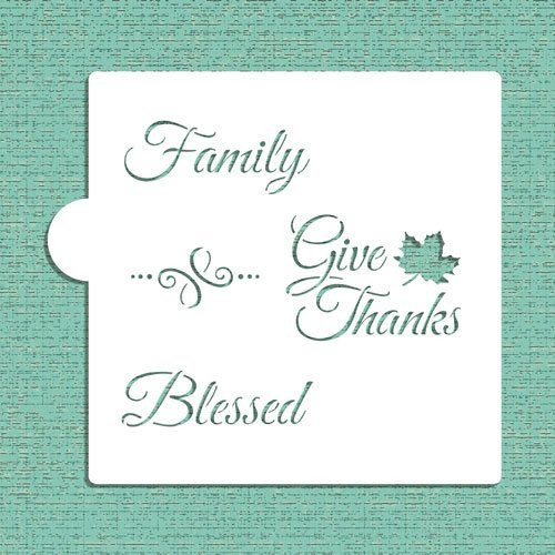 Give Thanks Cookie and Craft Stencil CM027 by Designer Stencils