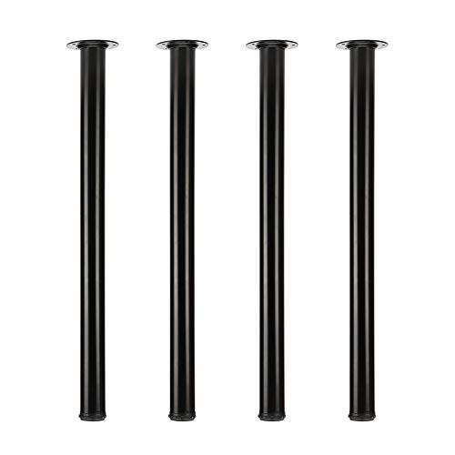 QLLY 30 inch Adjustable Tall Metal Desk Legs, Office Table Furniture Leg Set, Set of 4 (30 inch, Black)