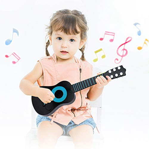 WEY&FLY Kids Toy Guitar 6 String, Baby Kids Cute Guitar Rhyme Developmental Musical Instrument Educational Toy for Toddlers (Black/Blue) WEY&FLY Kids Toy Guitar 6 String, Baby Kids Cute Guitar Rhyme Developmental Musical Instrument Educational Toy for Toddlers (Black/Blue)
