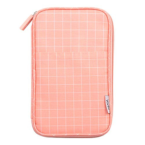 Yoobi | Pencil Case with 2 Zipper Organizer | Blush Grid