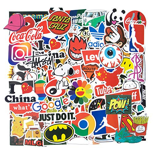Fashion Brand Stickers, Cool Skateboard Stickers[100pcs], Water Bottle Stickers Vinyl Waterproof Stickers Computer Stickers for Teens Luggage Car Bike Bicycle