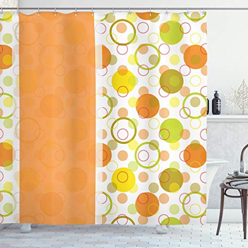 Ambesonne Abstract Shower Curtain, Circular Shaped Round Interlace Forms Retro Style Print, Cloth Fabric Bathroom Decor Set with Hooks, 70" Long, Lime Green Ambesonne Abstract Shower Curtain, Circular Shaped Round Interlace Forms Retro Style Print, Cloth Fabric Bathroom Decor Set with Hooks, 70" Long, Lime Green