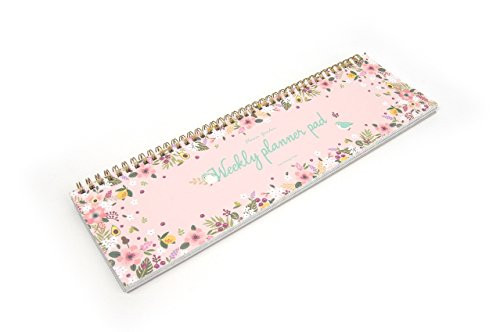 FUN DESIGN FAIR Weekly Planner Pad - Wirebound Undated Weekly Planner Pad, Weekly Daily Scheduler Keyboard Paper Pad (Pink)