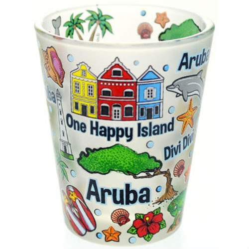Aruba Caribbean Icons Frosted Shot Glass