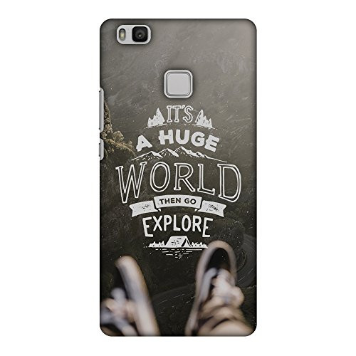 AMZER Slim Handcrafted Designer Printed Hard Shell Case Back Cover for Huawei P9 Lite - Explore The World