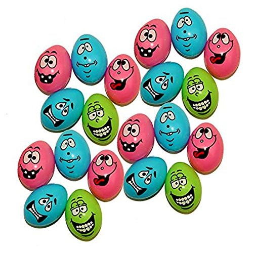 24 Easter Eggs With Funny Faces | Perfect For A Super Egg Hunt | 24 Pieces per Pack | Dazzling Toys
