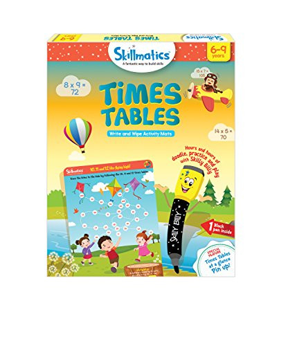 Skillmatics Educational Game: Times Tables (6-9 Years) | Fun Learning Games and Activities for Kids | Erasable and Reusable Mats