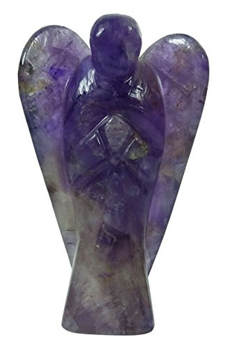 HARMONIZE Amethyst Stone Carved Angel Psychic Guardian Reiki Healing Crystal Spiritual Gift