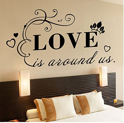 CUGBO Love Wall Sticker Quotes, Words Saying Love is Around Us Vinyl Wall Art Decal Mural for Home Living Room Bedroom Decoration CUGBO Love Wall Sticker Quotes, Words Saying Love is Around Us Vinyl Wall Art Decal Mural for Home Living Room Bedroom Decoration