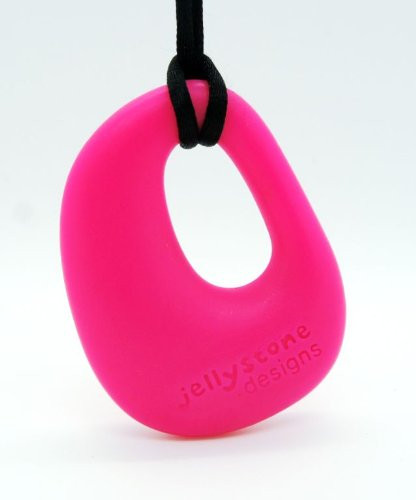 Organic Pendant - Silicone Necklace (Teething/Nursing) (Fushia Bubble Gum)