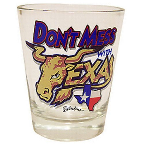 Texas Don't Mess With Texas Steer Head Shot Glass