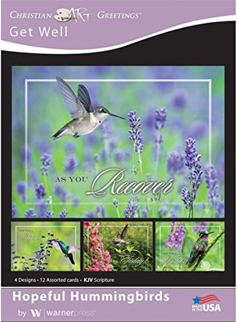 Hopeful Hummingbirds - KJV Scripture Greeting Cards - Get Well - (Box of 12)