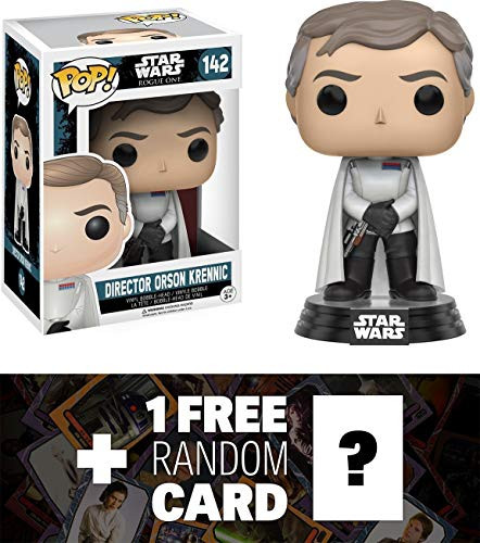 Director Orson Krennic: Funko POP! x Star Wars Rogue One Vinyl Bobble-Head Figure w/ Stand + 1 FREE Official Star Wars Trading Card Bundle (104593)