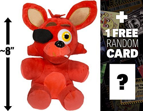 Five Nights at Freddy's Foxy: ~8" Plush + 1 Official FNAF Trading Card Bundle