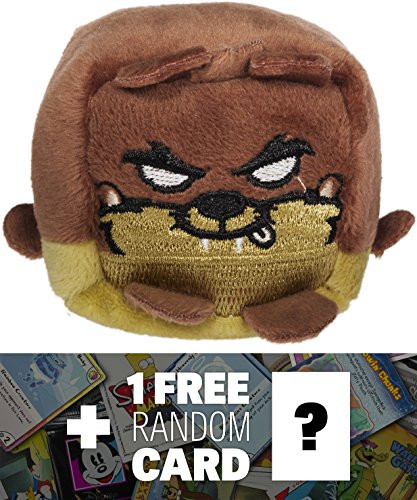 LOONEY TUNES Tasmanian Devil: ~2" Kawaii Cube x Warner Brothers Mini-Plush + 1 Free American Cartoon Themed Trading Card Bundle