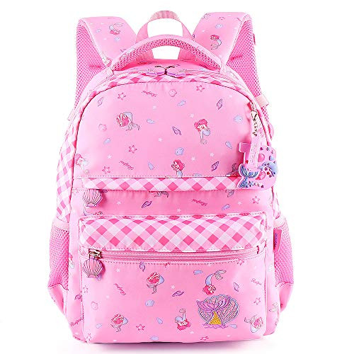 Kids Backpack for Gilrs Mermaid Preschool Kindergarten Toddler Backpack School Bag Bookbags with Chest Strap Pink