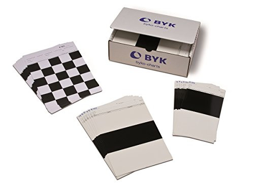 BYK-Gardner Byko-Chart Plain White WB Drawdown Charts, Box of 250 (Various Size and Coating Options)