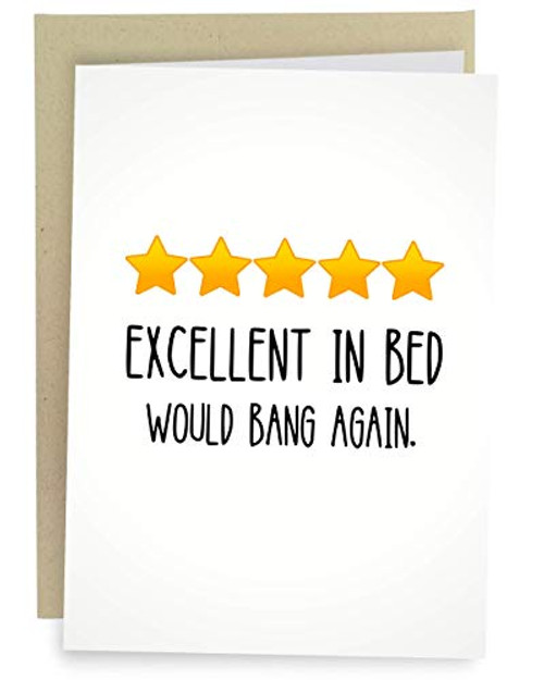 Sleazy Greetings Funny Anniversary Card For Husband | Dirty Birthday Card for Boyfriend Husband Him | Perfect For Valentine's Day | Excellent In Bed Rating Card