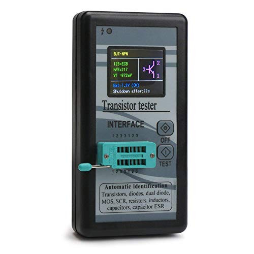 Cllena Transistor Tester, Mosfet Transistor Capacitor Tester, Mega328 NPN PNP Transistor Diode Resistor Inductor Capacitance MOS SCR ESR Meter Automatic Checker Detector