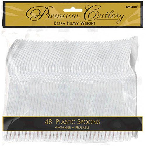 Amscan Premium Heavy Weight Plastic Spoons | Clear | Party Supply | 576 ct.