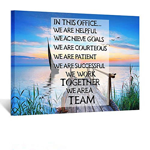 Kreative Arts Canvas Quotes Office Inspirational Sayings Words Wall Decor Teamwork Definition Motivational Quotes Peaceful Sunset Seascape Pictures Giclee Prints Poster Framed Artwork Ready to Hang