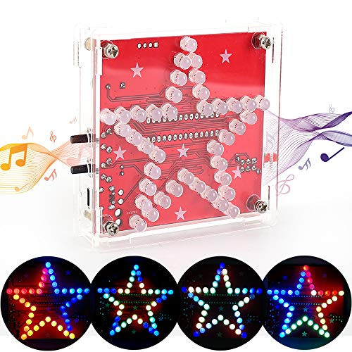 ICStation Star Soldering Practice Kit, DIY Electronic Assemble Project, LED Flashing Beep Music DC 5V USB