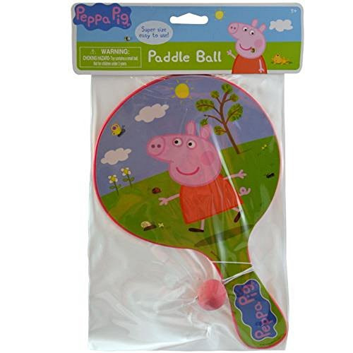 UPD Disney Peppa Pig Deluxe Paddle Ball in Bag & Header 11", Multicolor