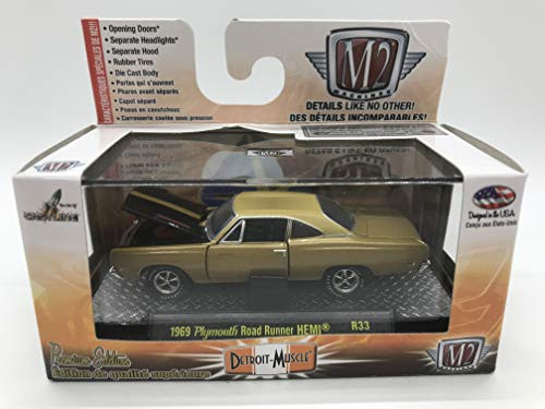 M2 Machines by M2 Collectible Detroit-Muscle 1969 Plymouth Road Runner HEMI R33 15-66 Goldenrod Details Like NO Other! M2 Machines by M2 Collectible Detroit-Muscle 1969 Plymouth Road Runner HEMI R33 15-66 Goldenrod Details Like NO Other!
