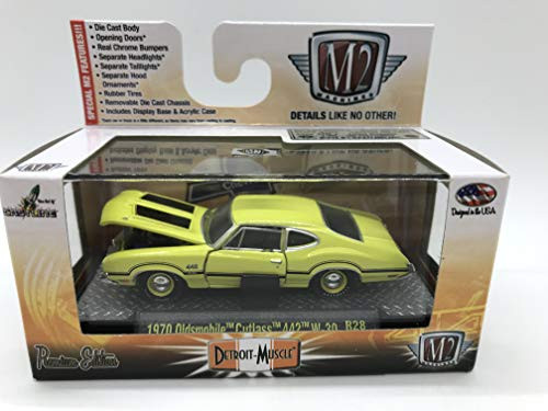 M2 Machines by M2 Collectible Detroit-Muscle 1970 Oldsmobile Cutlass 442 W-30 R28 15-03 Neon Yellow/Black Details Like NO Other! M2 Machines by M2 Collectible Detroit-Muscle 1970 Oldsmobile Cutlass 442 W-30 R28 15-03 Neon Yellow/Black Details Like NO Other!