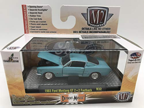 M2 Machines by M2 Collectible Detroit-Muscle 1965 Ford Mustang GT 2+2 Fastback R32 15-63 Turquoise Details Like NO Other! M2 Machines by M2 Collectible Detroit-Muscle 1965 Ford Mustang GT 2+2 Fastback R32 15-63 Turquoise Details Like NO Other!