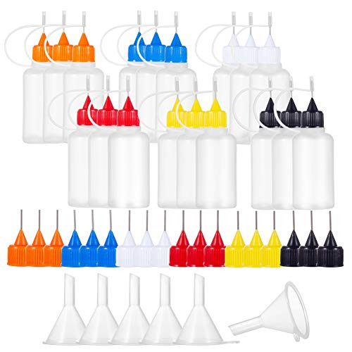 Miracle 18PCS 30ml Precision Tip Applicator Bottle Needle Tip Glue Bottle DIY Quilling Tool Precision Bottle Needle Bottle Squeeze Bottle Oiler Bottle Filling Bottles Alcohol Ink to Use on Yupo Paper