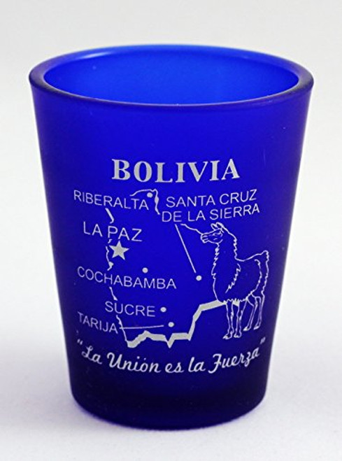 Bolivia Cobalt Blue Frosted Shot Glass Bolivia Cobalt Blue Frosted Shot Glass