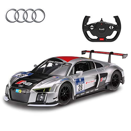 RASTAR Audi RC Car, 1/14 Audi R8 LMS Performance Sports Racing Remote Control Vehicle, Silver New Version