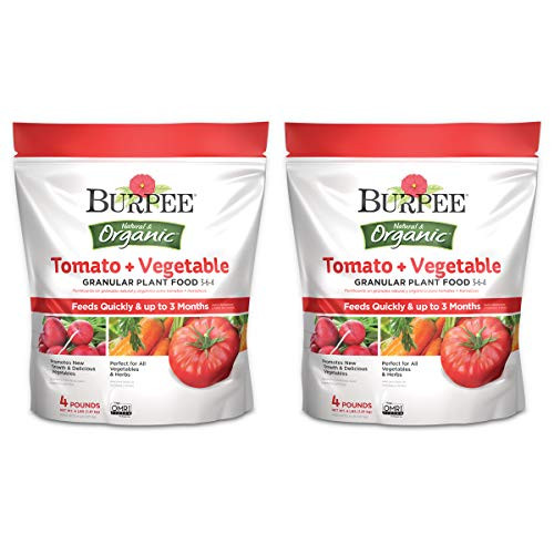 Burpee Organic Tomato and Vegetable Granular, Plant Food, 4 lb (2 Pack)