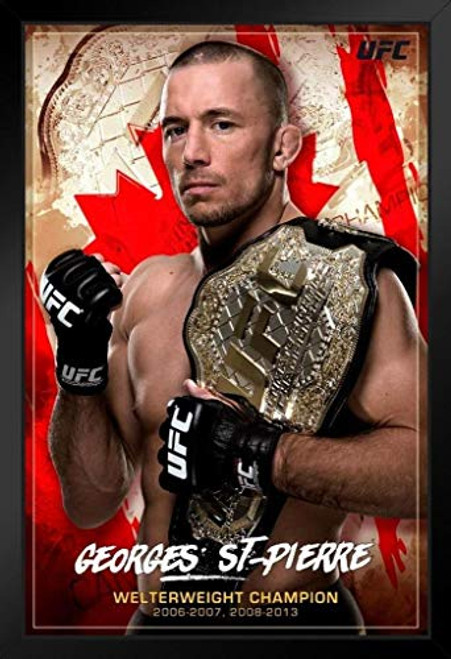 Pyramid America Georges St Pierre The Champion Sports UFC Black Wood Framed Art Poster 14x20 Pyramid America Georges St Pierre The Champion Sports UFC Black Wood Framed Art Poster 14x20