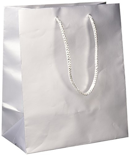 amscan Silver Matte Gift Bag Medium | 12 Ct.
