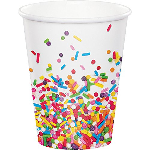 Creative Converting 324666 96 Count 9 oz Hot/Cold Paper Cups, Sprinkles