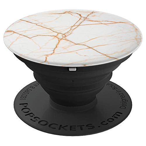 WHITE MARBLE STONE Design Pattern Christmas Stocking Gift PopSockets Grip and Stand for Phones and Tablets