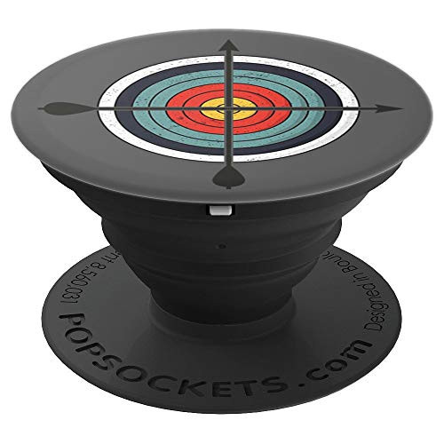 Bullseye Archer Gift - Bow Arrow Target Board Present PopSockets Grip and Stand for Phones and Tablets