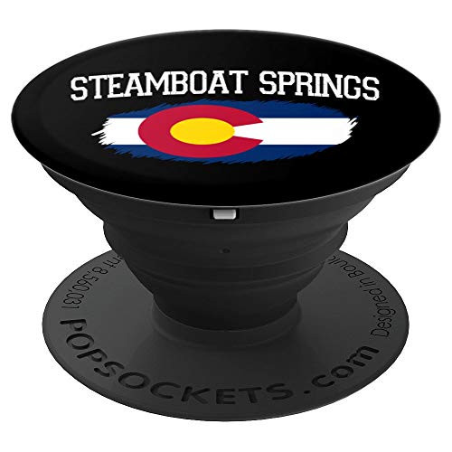 STEAMBOAT SPRINGS CO COLORADO Flag Vintage Sports Men Women PopSockets Grip and Stand for Phones and Tablets