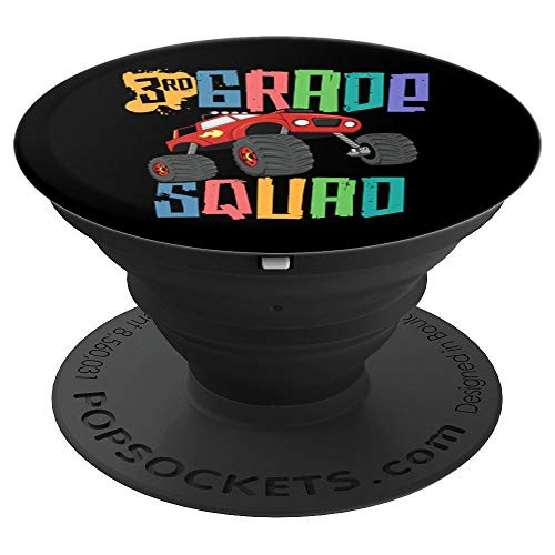 3rd Grade Squad Back to School Teacher Third Monster Truck PopSockets Grip and Stand for Phones and Tablets