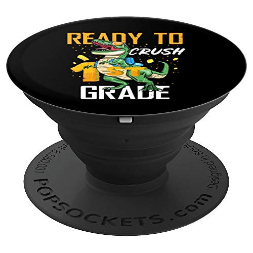 Ready To Crush 1st Grade T Rex Dinosaur Back To School Boys PopSockets Grip and Stand for Phones and Tablets