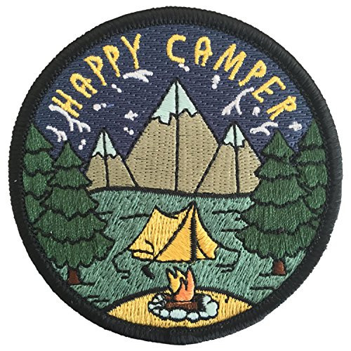 O'Houlihans - Happy Camper Patch - Adventure Travel Hiking Camping Patch - Iron on Patch